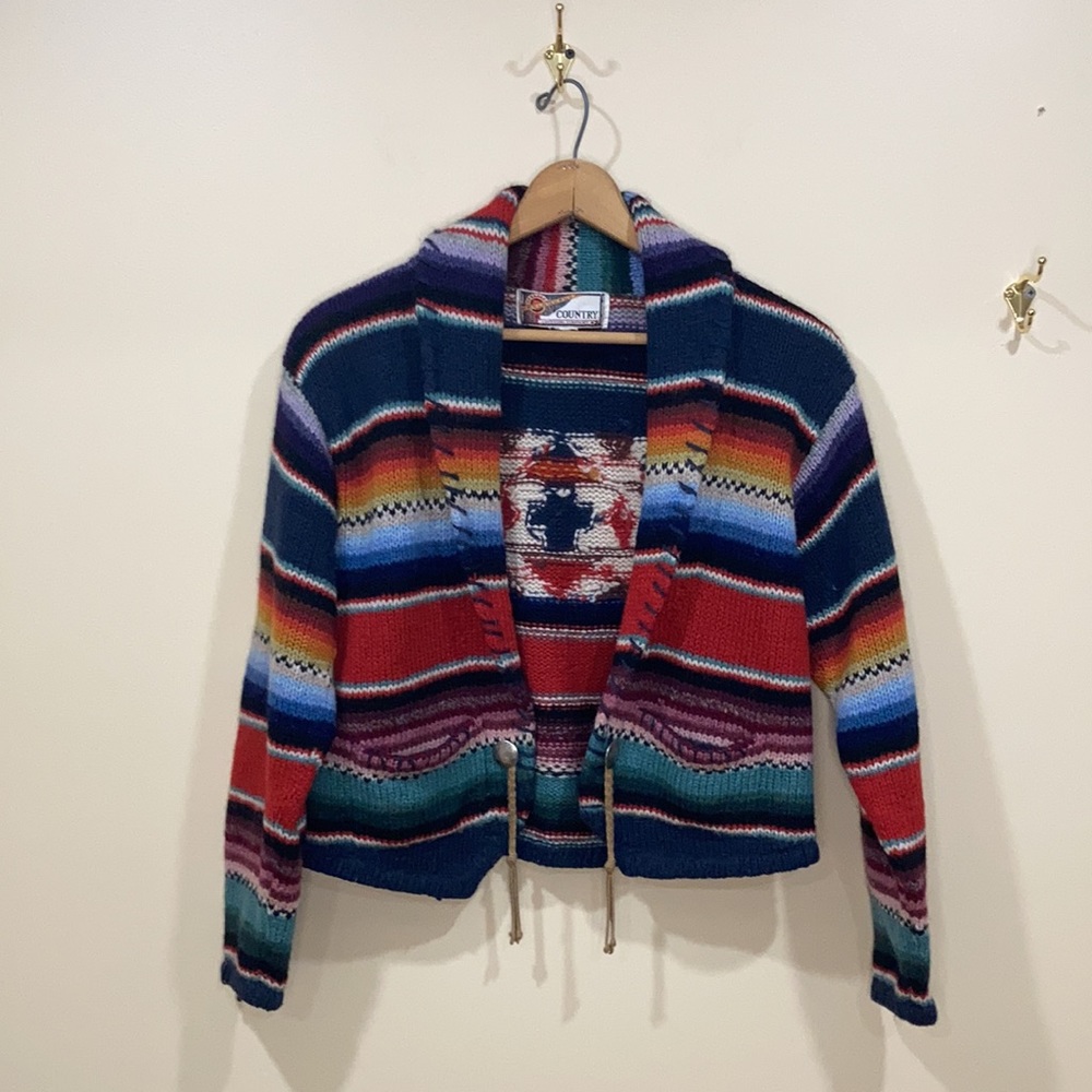 Vintage Southwest Knit Cardigan Sweater Size M/L - Picture 2 of 7